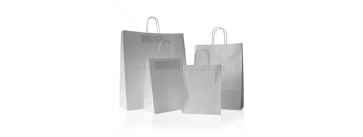 White Twist Paper Carrier Bags