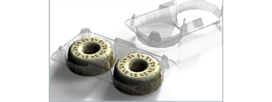 Doughnut Cake rPET Plastic packaging