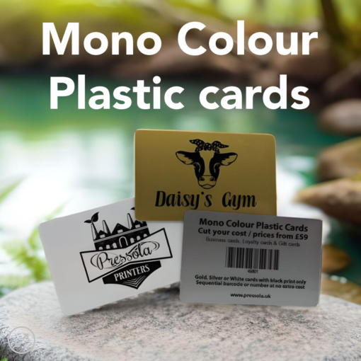 Mono Colour Plastic Cards