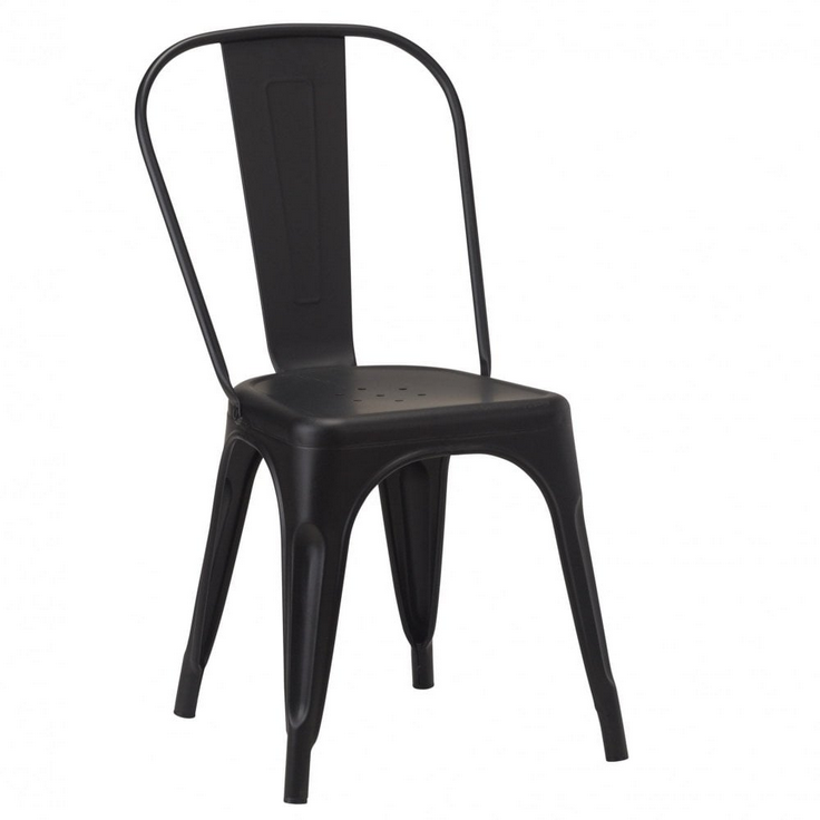 Tolix French Bistro Industrial Side Chair - Matt Black
