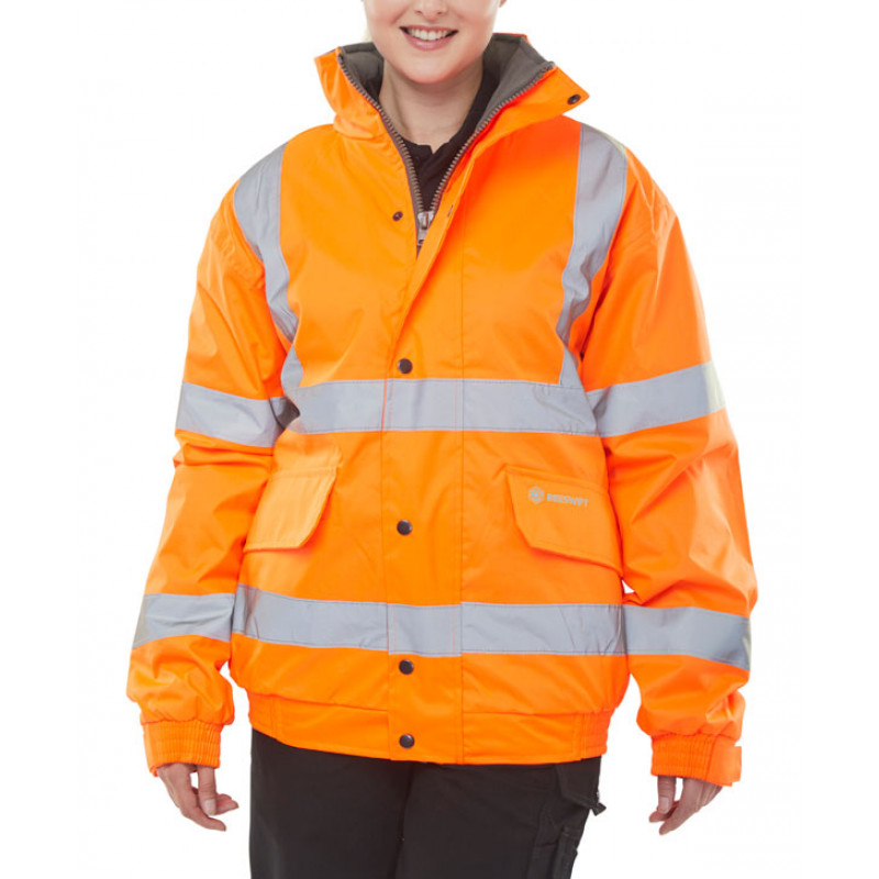 BEESWIFT Bomber Jacket Fleece Lined Hi Viz Orange