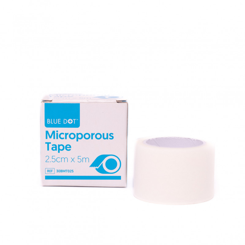 10x Blue Dot Boxed Microporous Tape 2.5cm x 5mtr