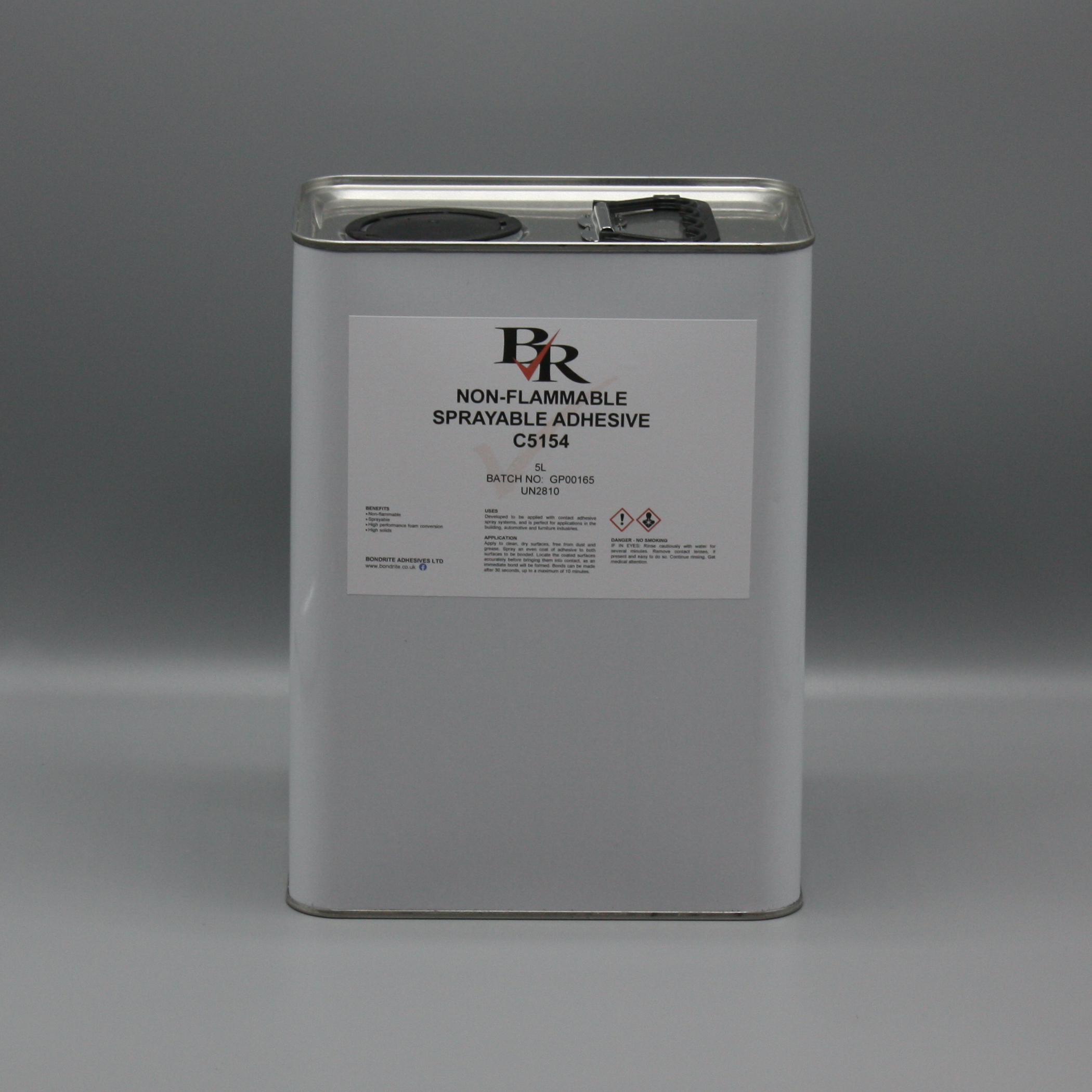 Non-flammable sprayable contact adhesive