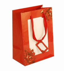 Medium Red Bow Paper Bags with Gift Tag