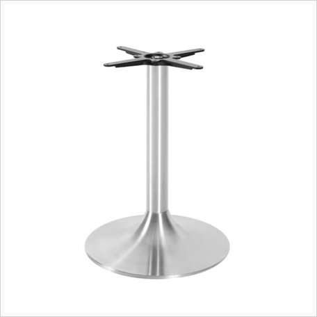 Trumpet Medium – Dining Table Base (Brushed Stainless Steel)