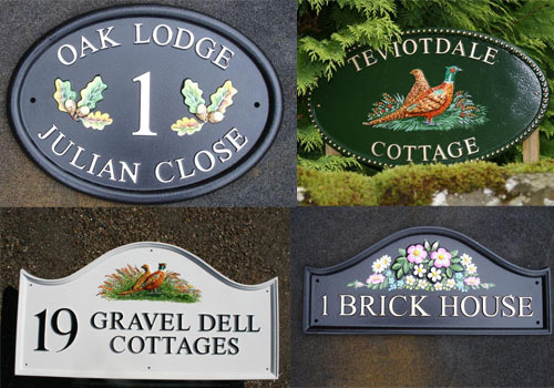 Modern Hand Painted Cast House Signs