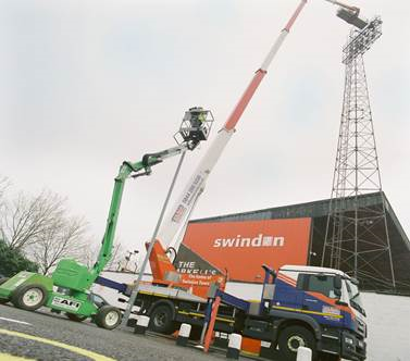 AFI-Uplift and Wilson Access score on joint project installing flood lighting at Swindon Town FC