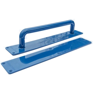 Anti-Microbial Door Handle &minus; Fingerplate and Pull Bar &minus; Blue