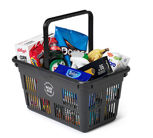 New 24 litre shopping basket made from 100% post consumer waste