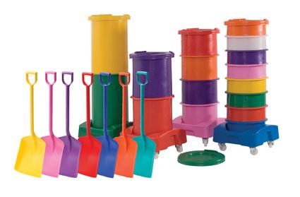 Range of bins with capacities from 25 to 225 litres, in 8 different colours