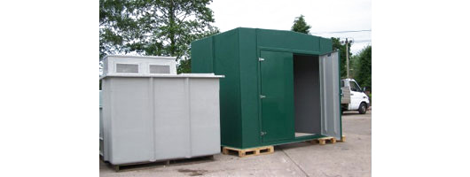 British Racing Green GRP Tank Housing with Double Doors