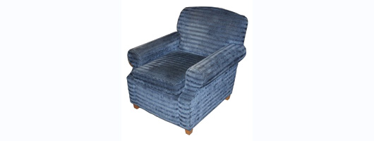 Blue Striped Upholstery Tub Chair