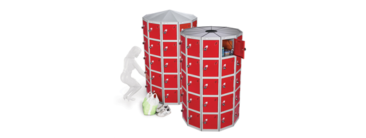 Space Saving Circular Locker Pods