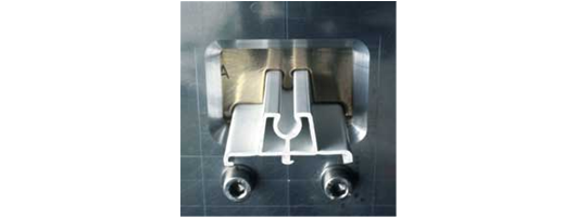 PVC extrusion die with white rigid plastic product