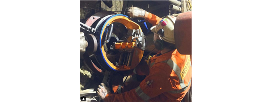 Flange Facing at Major Steel Works