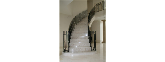 Contemporary Steel & Marble Staircase