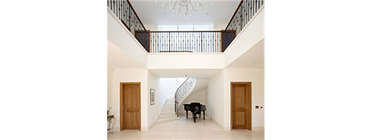 Metal Staircase Balustrade with Oak Handrail