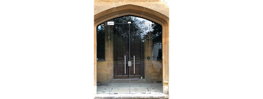 Single Glazed Porch Lock fixed panels transom Solihull Bespoke Church