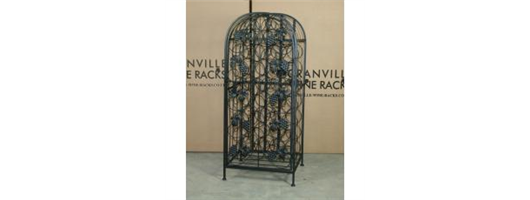 33 Bottle Wrought Iron Effect Wine Rack With Door