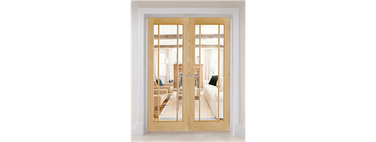 Oak Langdale Clear Glass Rebated Internal Door Pair