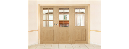 Oak Mexicana 6 Light Clear Glass Bifold System