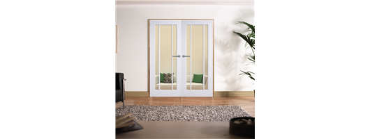 White Langdale Clear Glass Rebated Internal Door Pair