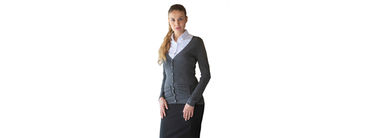 Henbury Women’s v-button cardigan