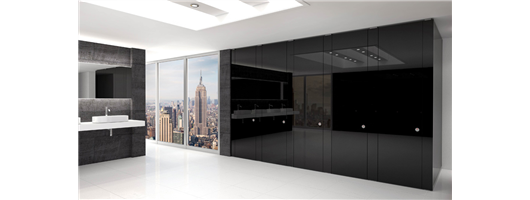 High Gloss Black Manhattan Luxury Toilet Cubicle