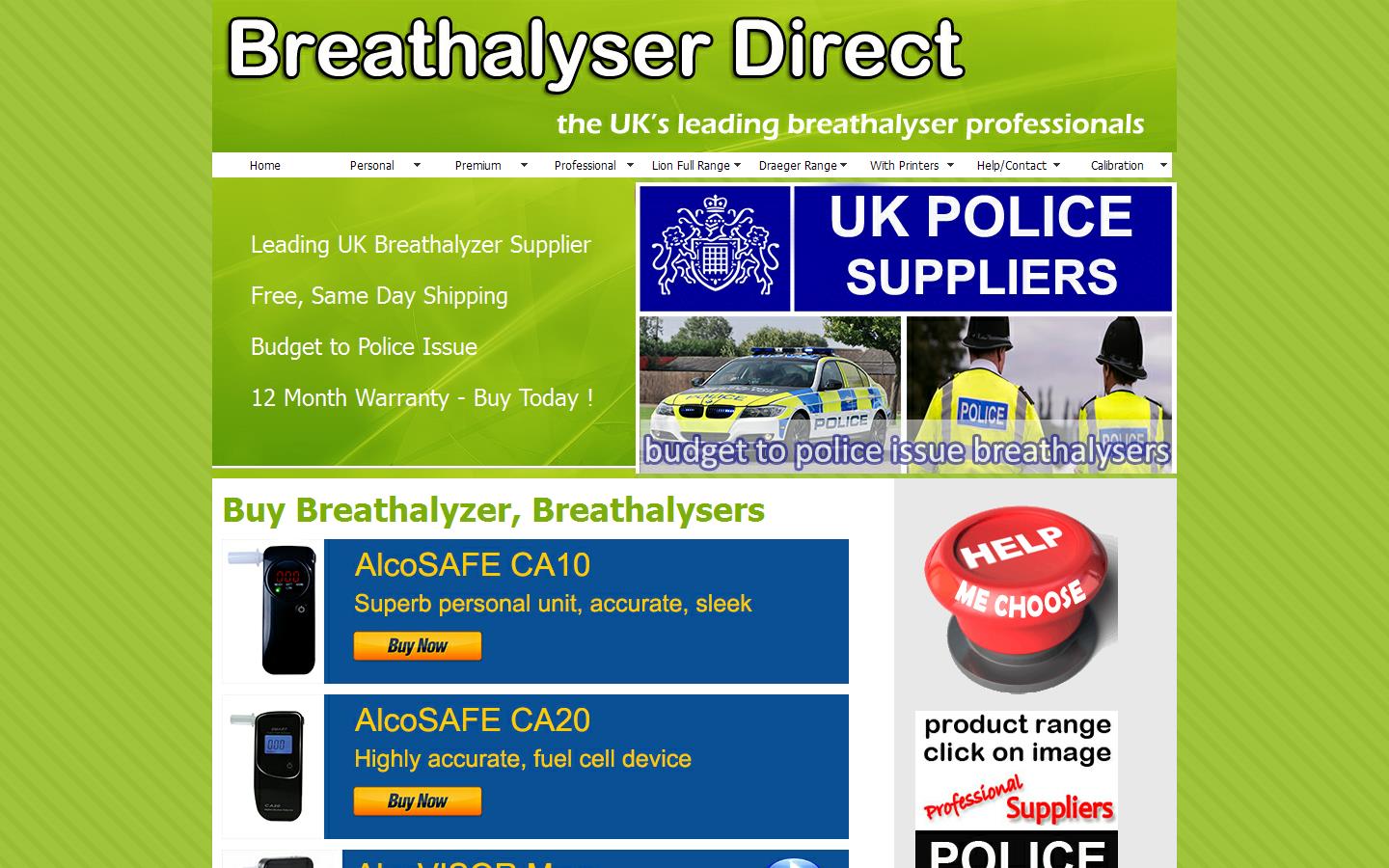 Breathalyser Direct Website