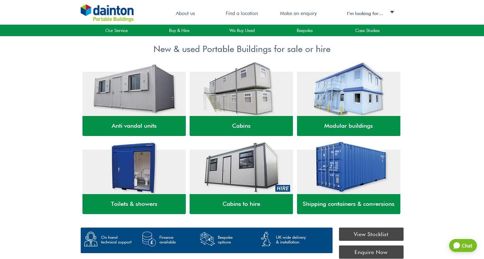 Dainton Portable Buildings Website