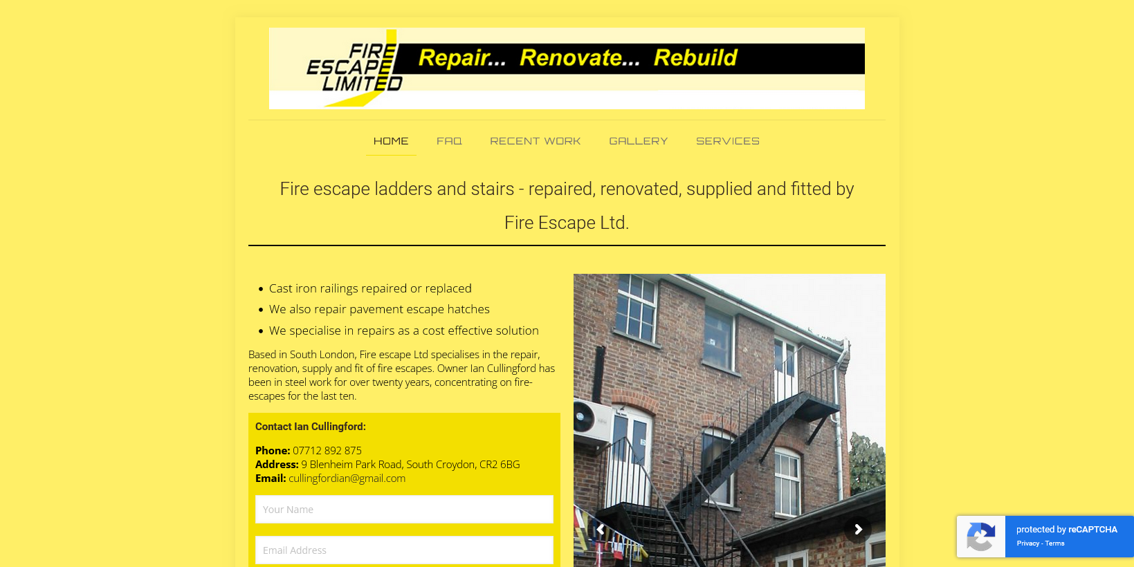 Fire Escape Ltd Website