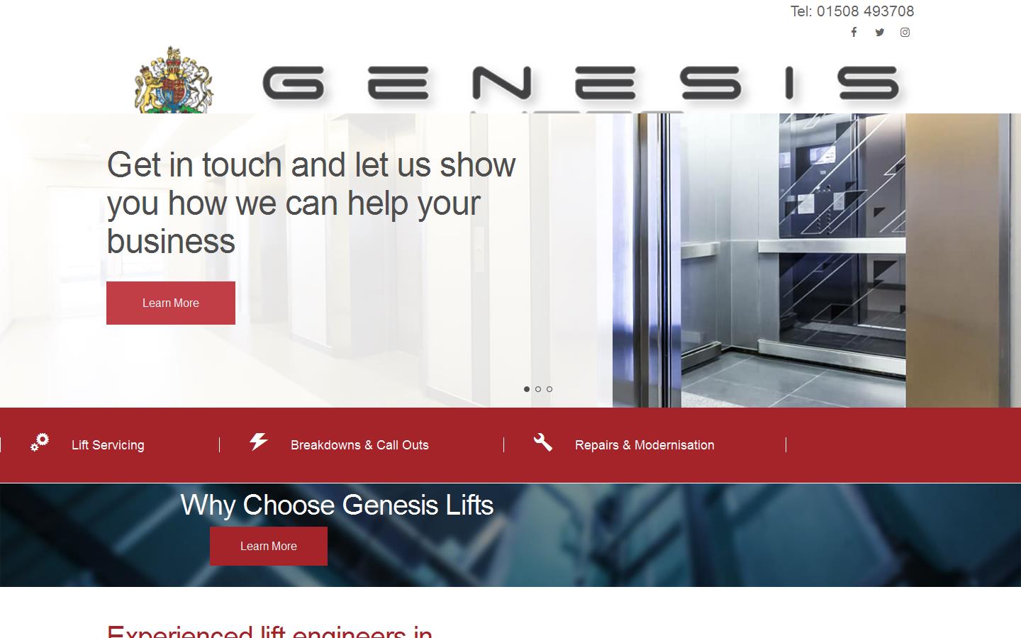 Genesis Lifts Ltd Website