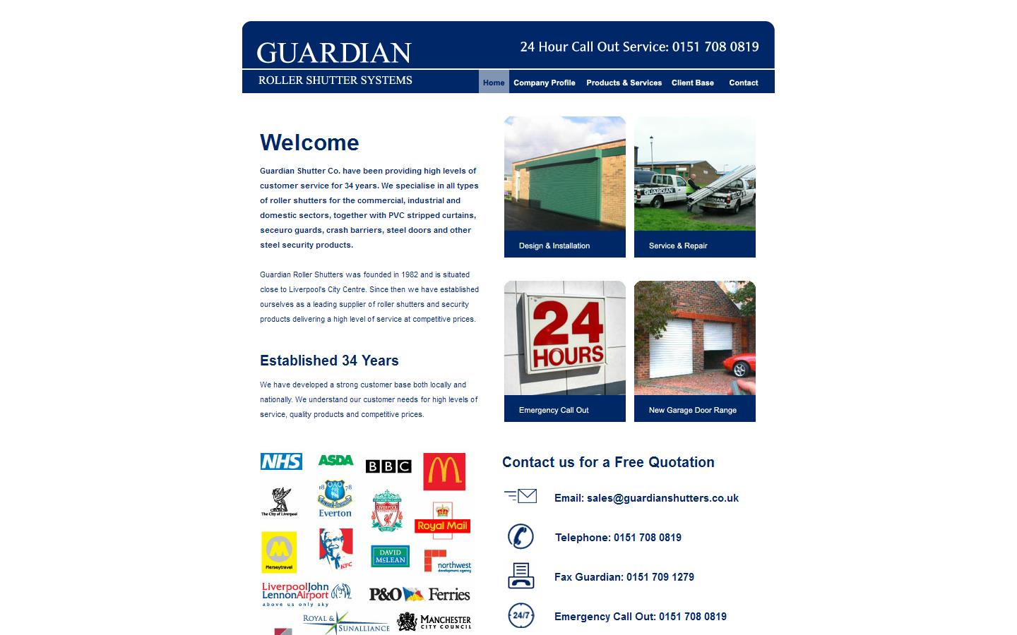 Guardian Roller Shutter Systems Website