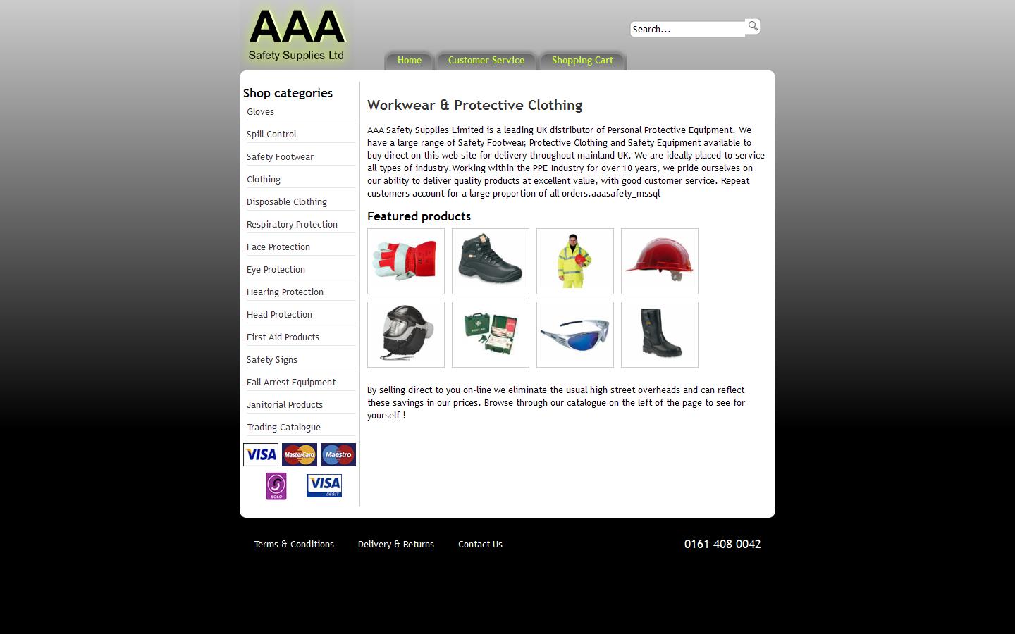 A A A Safety Supplies Ltd Website