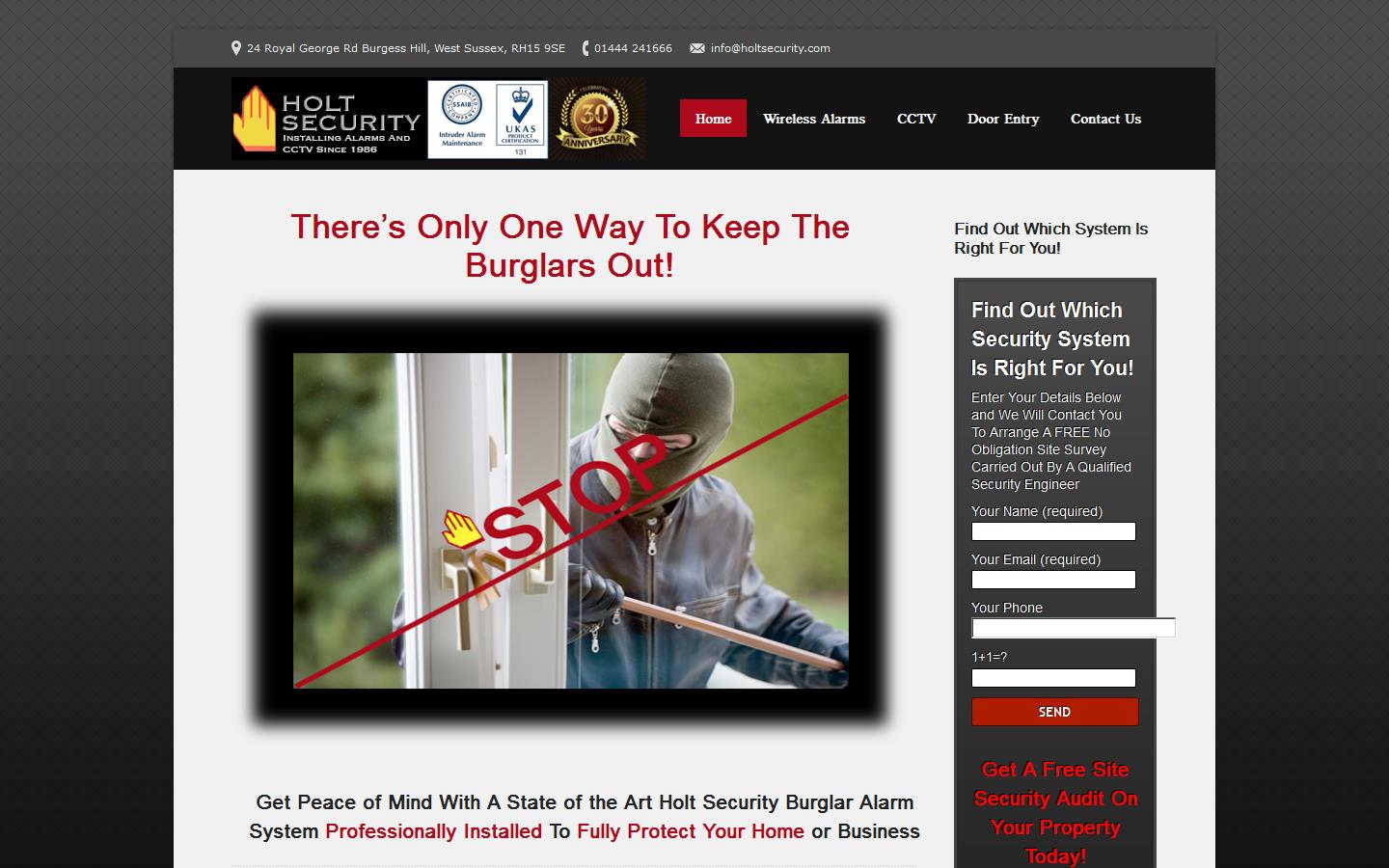 Holt Security Systems Website