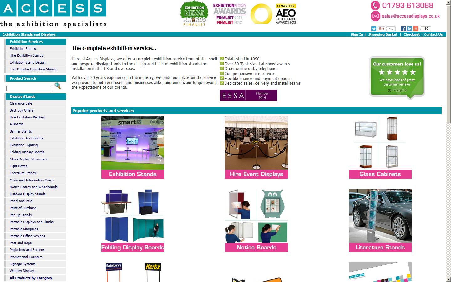 Access Displays Ltd Website