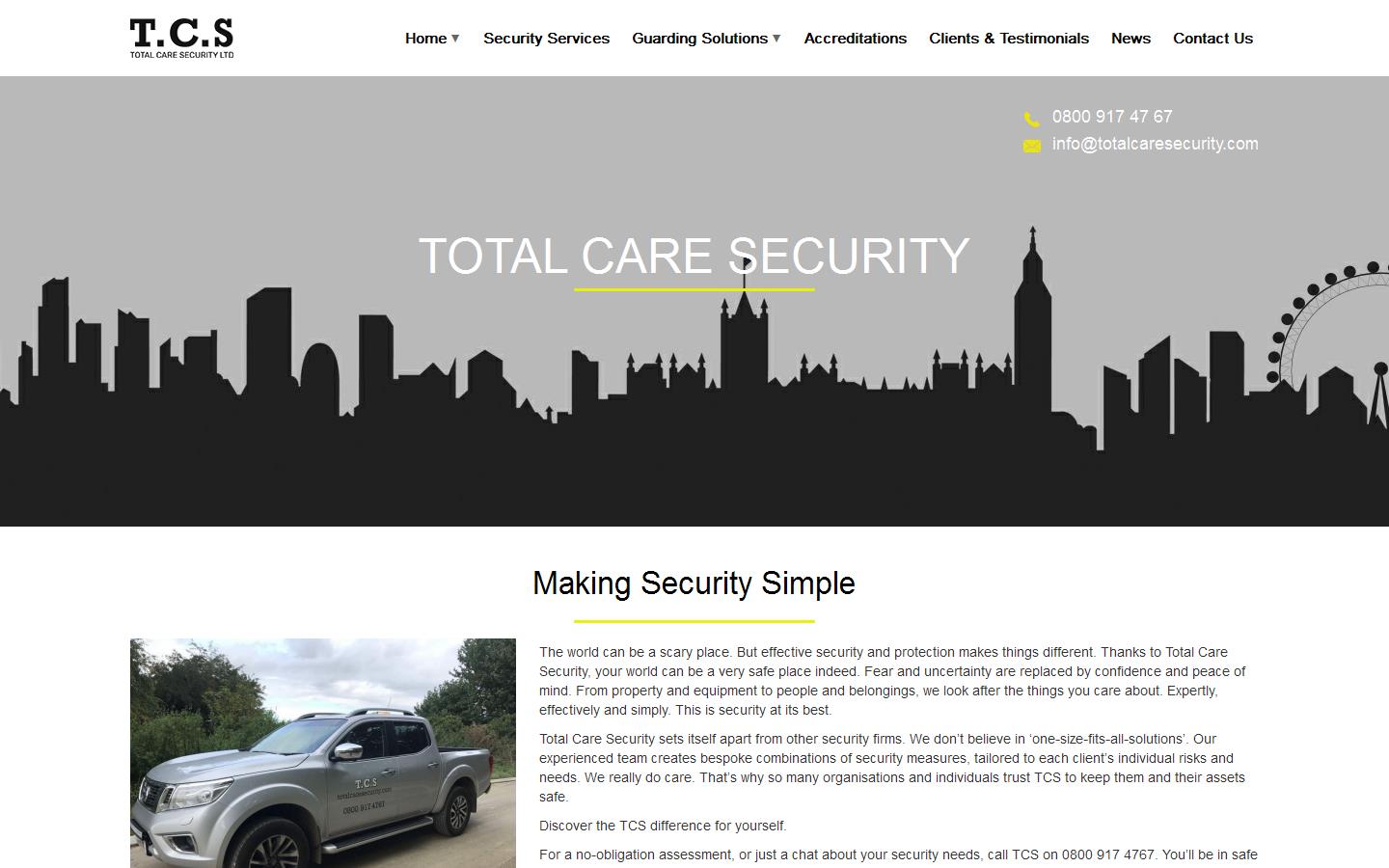 Total Care Security Ltd Website