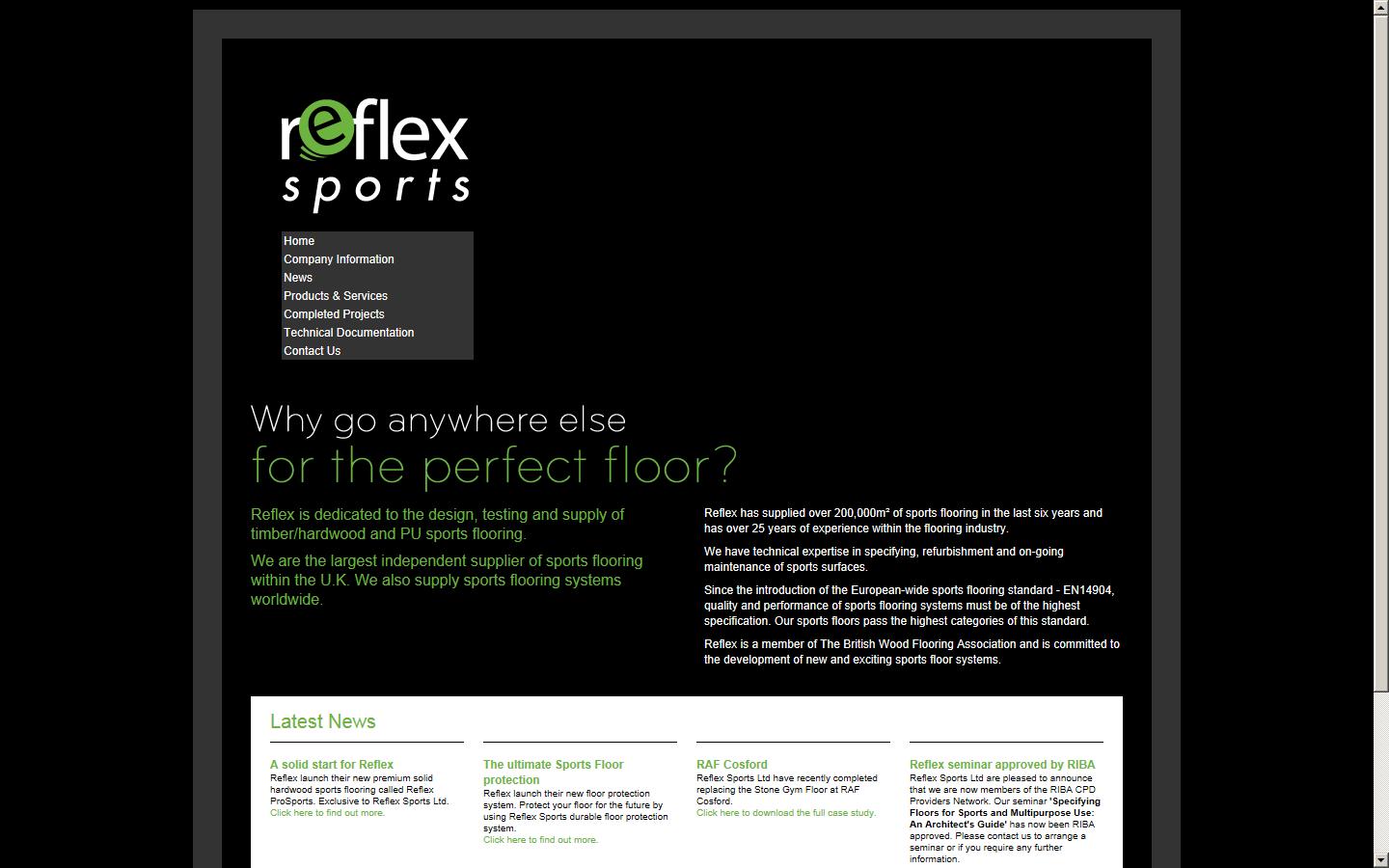 Reflex Sports Floors Ltd Website