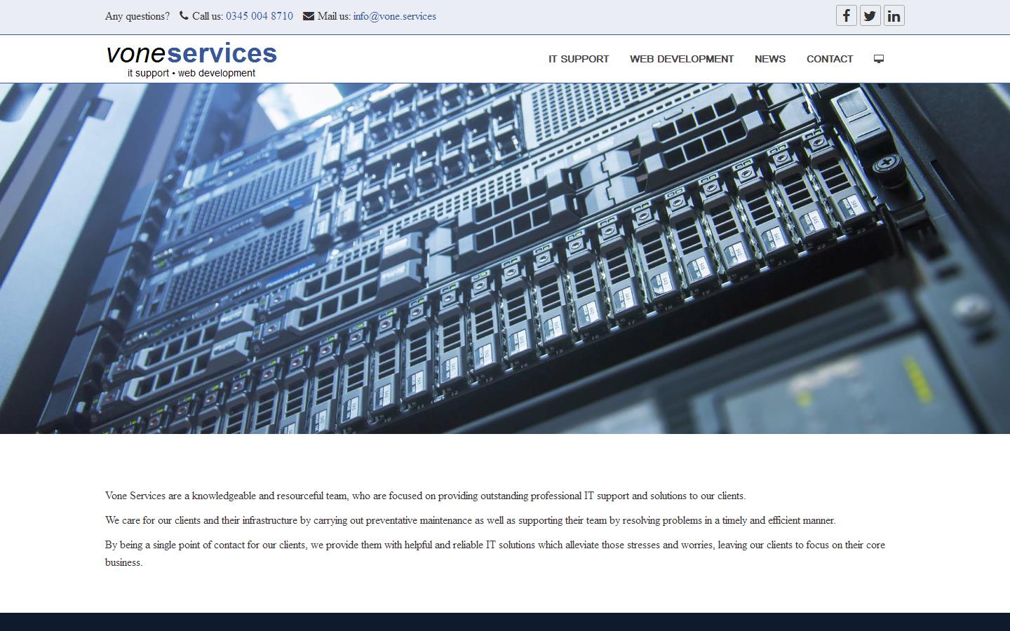 Vone Services Website