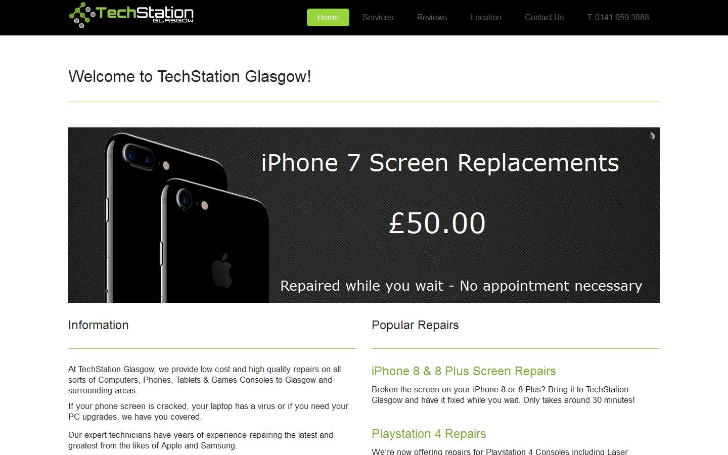 Techstation Glasgow Website