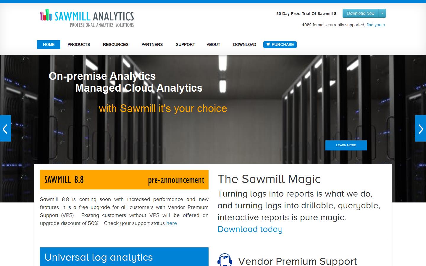 Sawmill Analytics Website