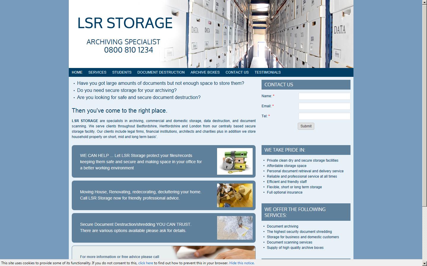 LSR Storage Website