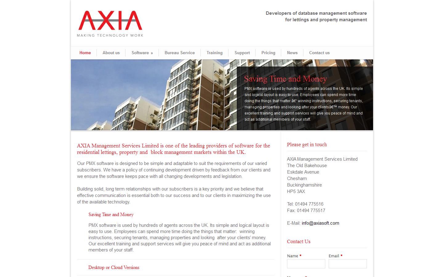 Axia Management Services Ltd Website