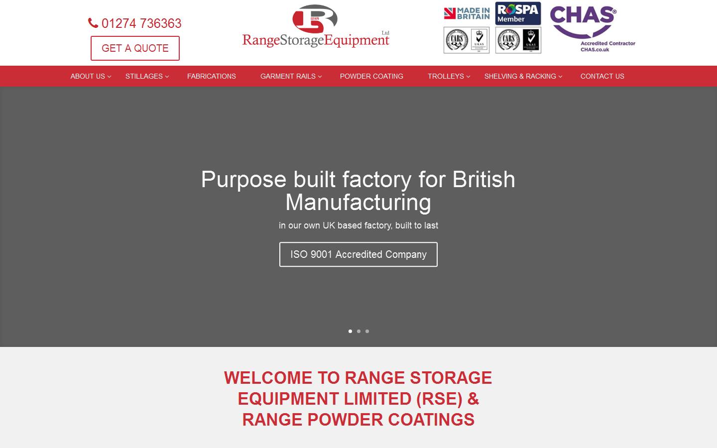 Range Storage & Material Handling Equipment Ltd Website