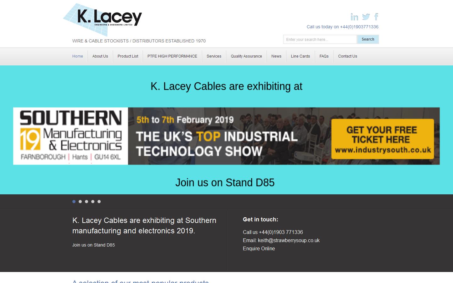 K Lacey (Engineers & Designers) Ltd Website