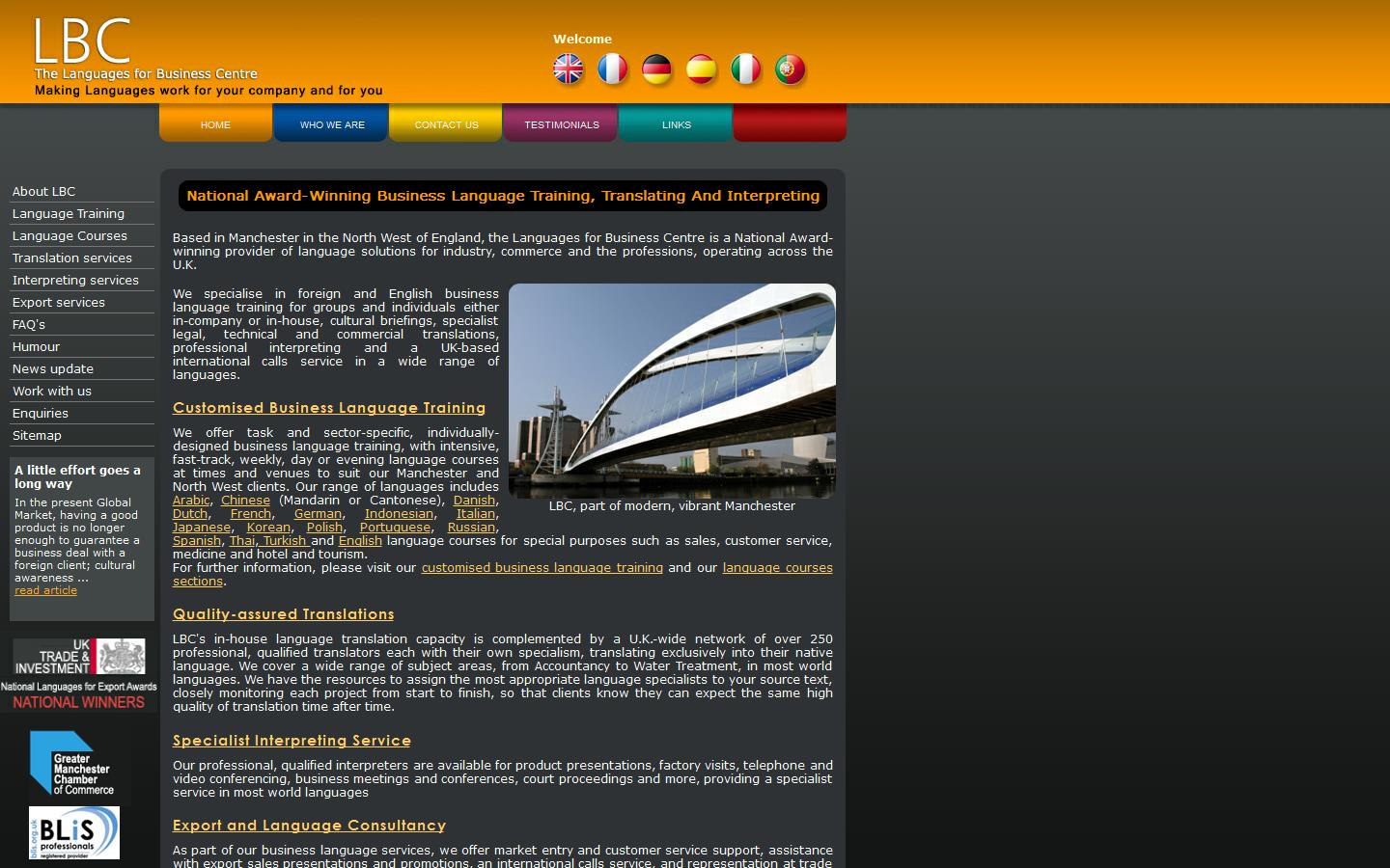 Languages for Business Centre Ltd Website