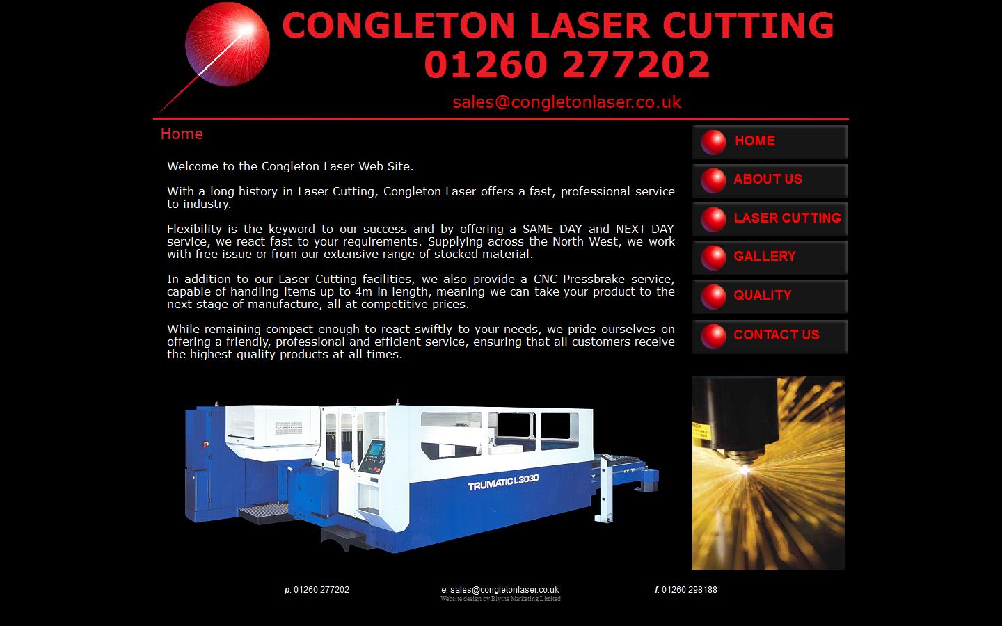 Congleton Laser Cutting Website