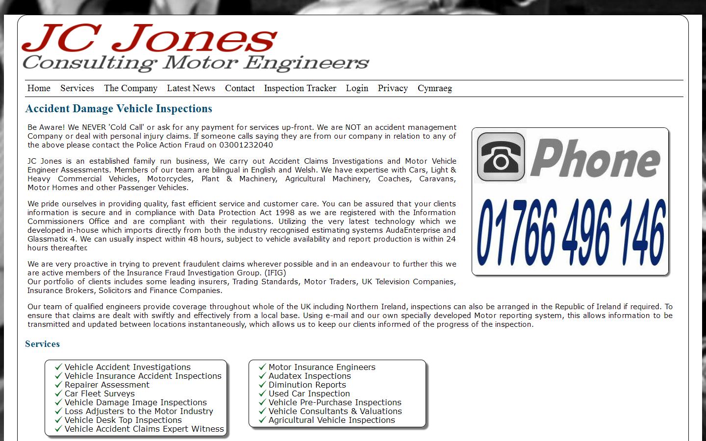 C Jones Motor Engineers Website