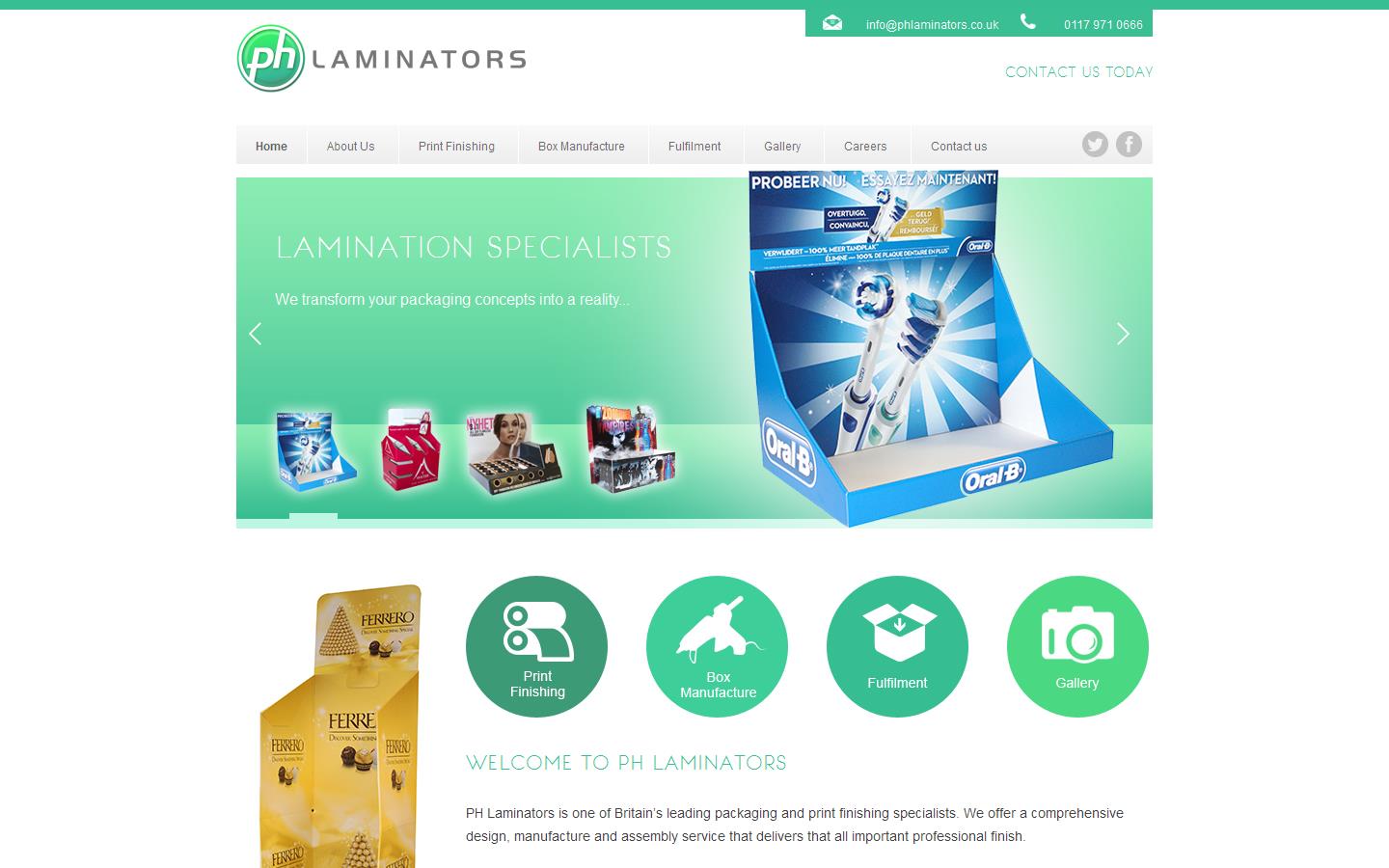 P H Laminators Website