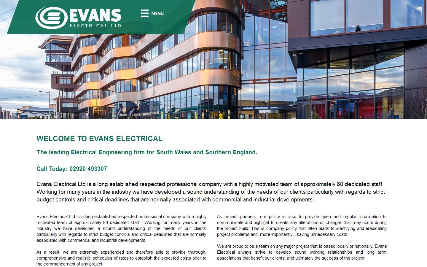 Evans Electrical Ltd Website